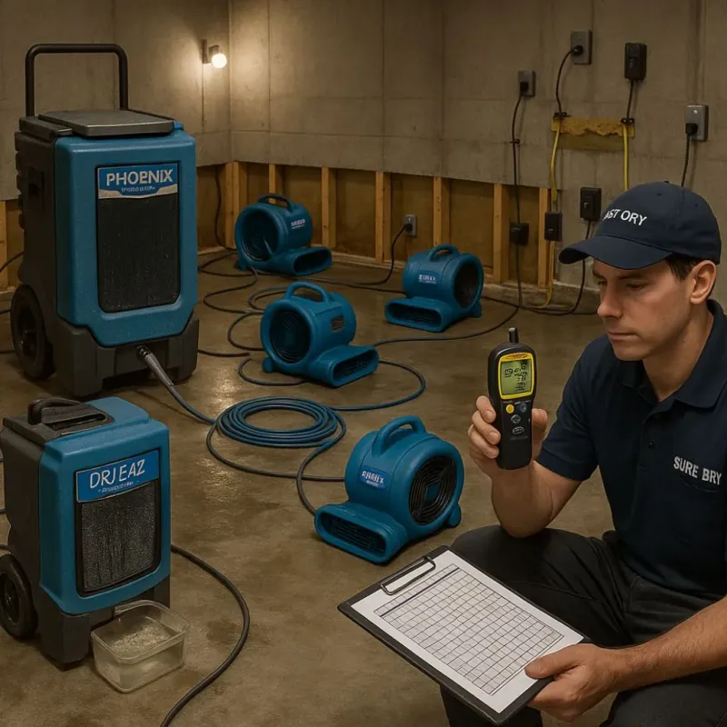 Structural Drying and Dehumidification process in Kewaunee County, WI
